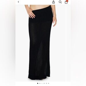 SKIMS Sheer Knit Foldover Maxi Skirt NWT Sz M